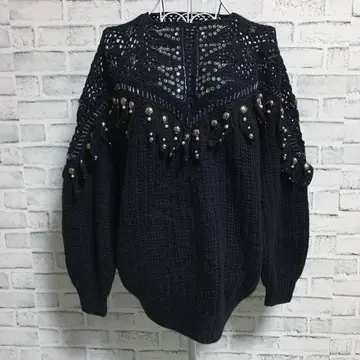 [ 야마모토 간사이 ] 울 비쥬 니트 블랙 S