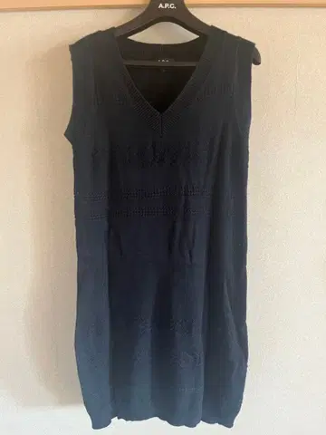 A.P.C. 슬리브리스 미니 원피스 S 사이즈 다크 네이비