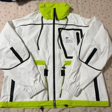 LACOSTE 나일론 자켓 화이트/라임