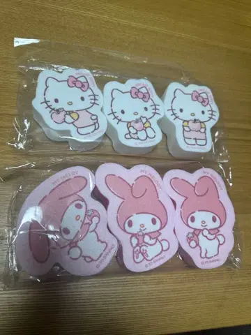 헬로키티 마이멜로디 스펀지 세트 6개