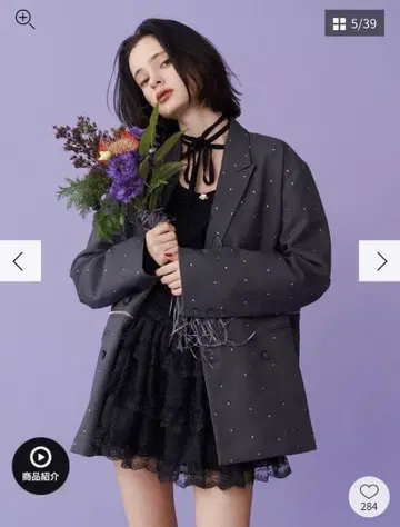 jouetie 큐빅 테일러드 자켓