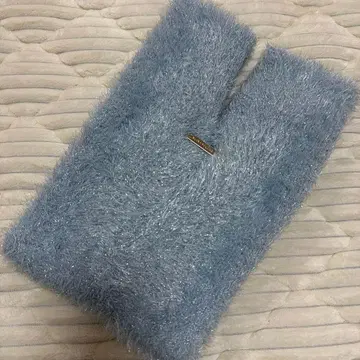 [미사용] 블루 파란 라메 샤기 핸드백