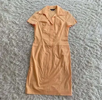 오렌지 반팔 셔츠 원피스