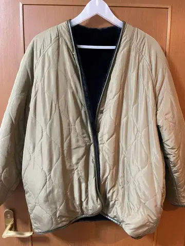 WCJ 리버서블 퀼팅 자켓 카키/블랙