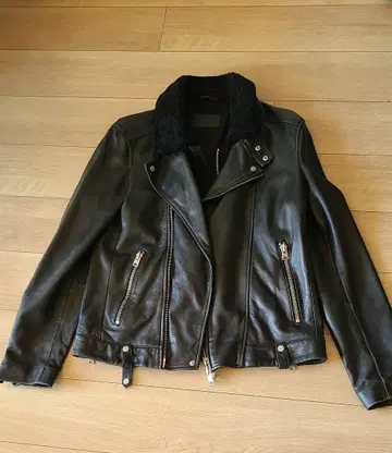 ALL SAINTS 블랙 더블 라이더스 M