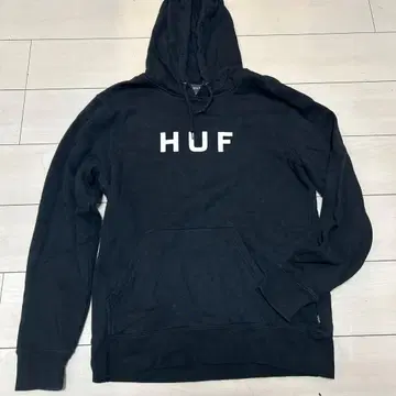 HUF 블랙 후드티 후드 부착