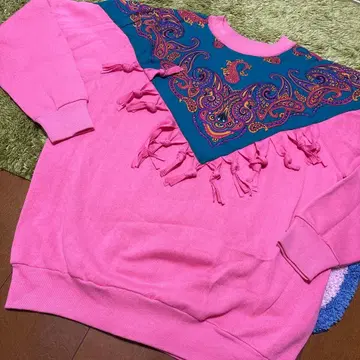 구제 의류 리메이크 속기모 트레이닝복 핑크 반다나 쇼와 레트로 빈티지