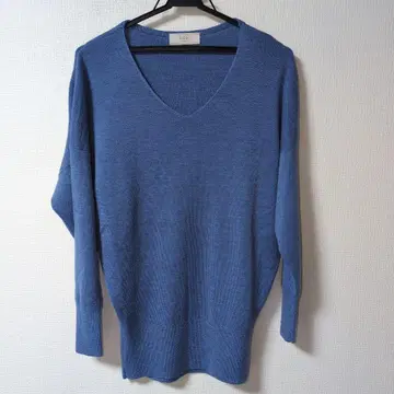 SLOBE IENA 라이트 블루 V넥 긴팔 니트