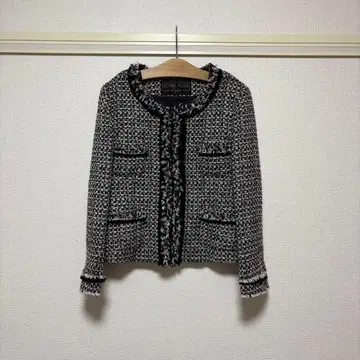 SYPER NOVA 트위드 자켓 노카라 자켓 40 L