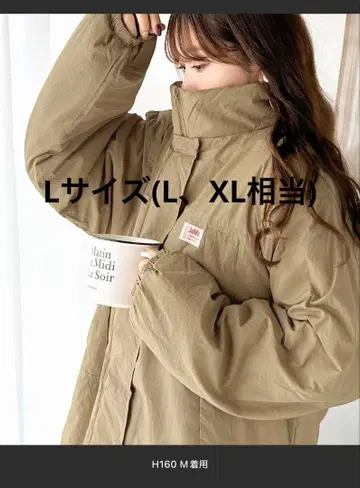 어른 스포티. 바스락 소재 스탠드 넥 오버 사이즈 밀리터리 코트