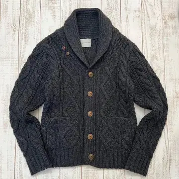 GEORGE'S 아란 가디건 로우 게이지 숄카라