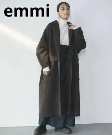 emmi atelier 리사이클 울 롱 코트