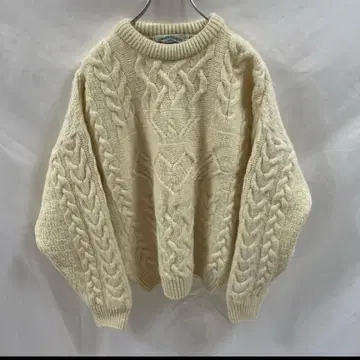 본고장 아일랜드제 빈티지 아란 니트 피셔맨 울 니트