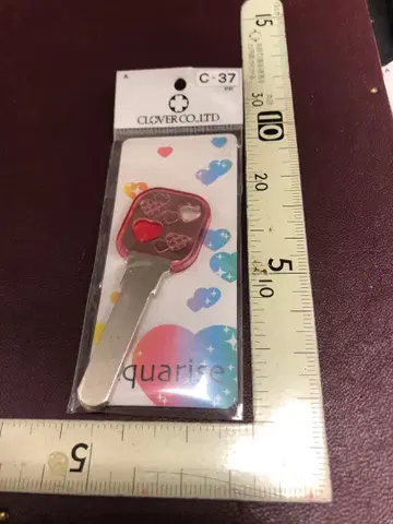 핑크 하트 열쇠 블랭크 키 키링 귀여운 카와이 아쿠아라이즈