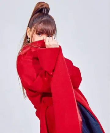 새상품급 클리닝 anvivid 알파카 혼방 코트 happy 빨간색