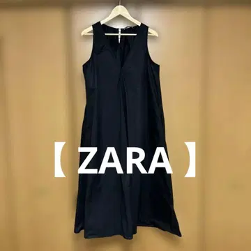 [ ZARA ] 슬리브리스 원피스 오버롤 스커트 블랙 L 오버 사이즈