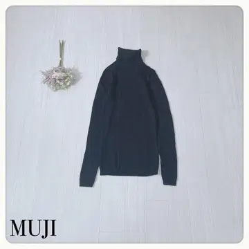 [ MUJI 무인양품 ] 울 100% 리브 터틀넥 니트 스웨터