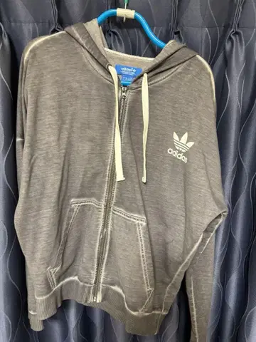 adidas 그레이 풀 집업 후드티