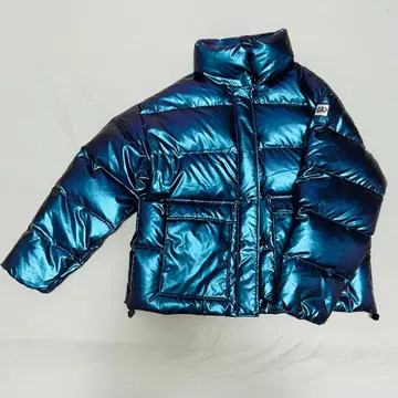 GAP 메탈릭 블루 다운 자켓 XXS