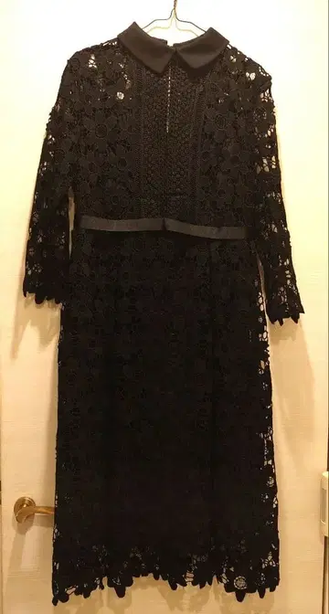 블랙 레이스 긴팔 드레스, 원피스