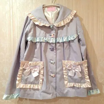 나일 퍼치 세일러 카라 와펜 코트 퍼플