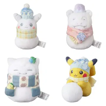 [ 4세트 ] 포켓몬 봉제 인형 눈사람 피카츄 카비곤 야돈