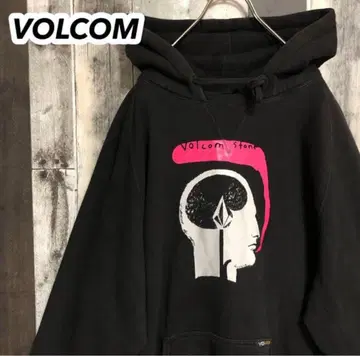 Volcom 블랙 그래픽 후드티