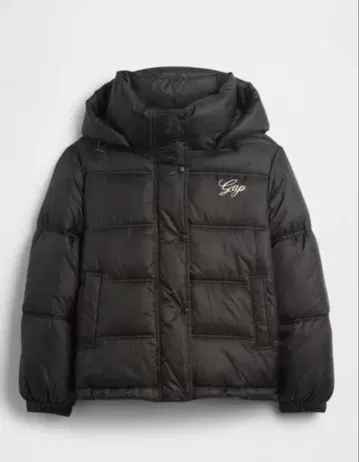 Gap 블랙 다운 자켓 후드 부착