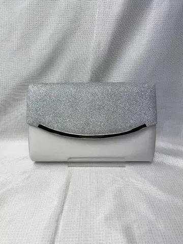 실버 글리터 클러치백