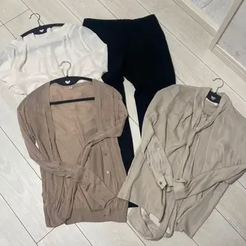 오피스 캐주얼 업무복 블라우스 가디건 팬츠 묶음 판매 S, M 상당