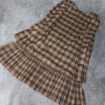 eimy istoire 개더 플리츠 귀여운 원피스 체크