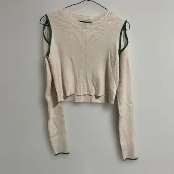 w closet 오프숄더 리브 니트