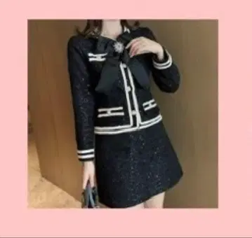 블랙 리본 포함 트위드 셋업 Manon tokyo 마논 도쿄