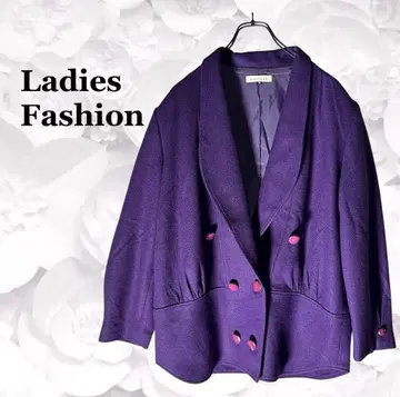 여성용 패션 자켓 F 보라색 더블 일본제 울 100%