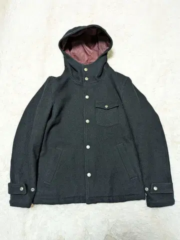 더퍼 DUFFER 울 코트 후드 부착 트리콜로르 L 사이즈