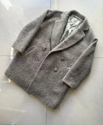 Spick and Span 더블 체스터 코트 브라운 모헤어 혼방