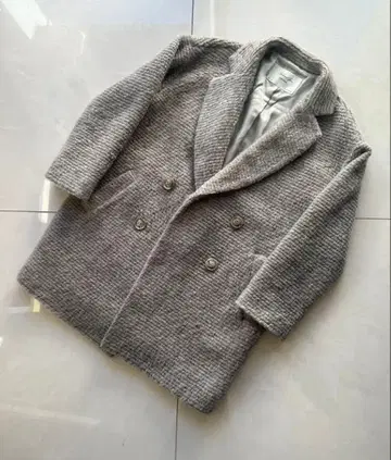 Spick and Span 더블 체스터 코트 브라운 모헤어 혼방