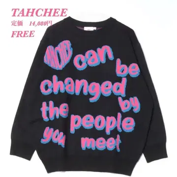 새상품 [ TAHCHEE ] 타치 라이프 로고 오버 사이즈 니트 스웨터