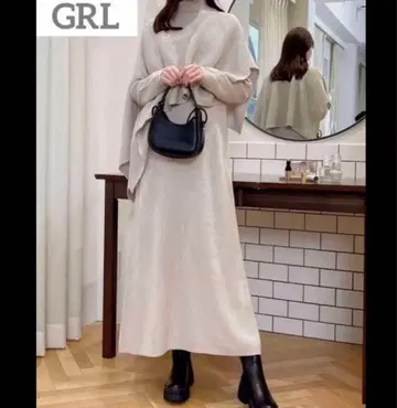 GRL 비대칭 케이프X원피스 니트 셋업 [mb1505]