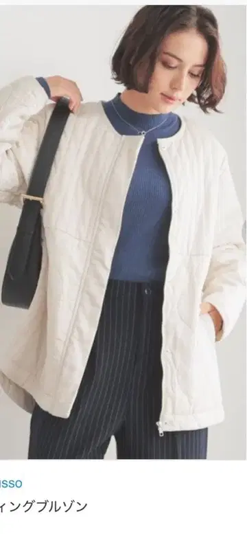 GLACIERlusso 이패턴 퀼팅 블루종