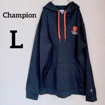 Champion TIGERS 후드티 [ L ] 블랙 스포츠 후드