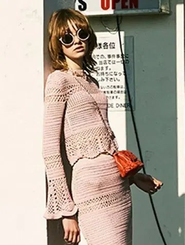 스나이델 블랙 컬러 크로셰 상하의 셋업 프리 사이즈