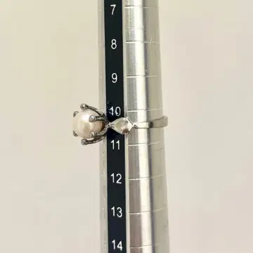 실버 펄 장식 반지 10호 하프 1/2 진주 싱글 볼 포멀