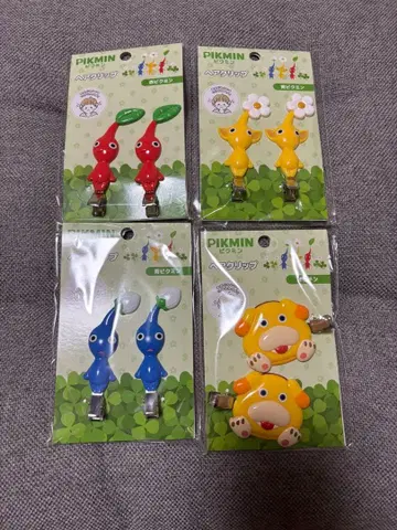 피크민 헤어 클립 4개 세트