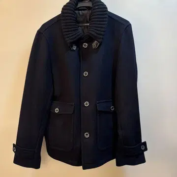 BEAMS HEART 네이비 울 돈키 옷깃 코트