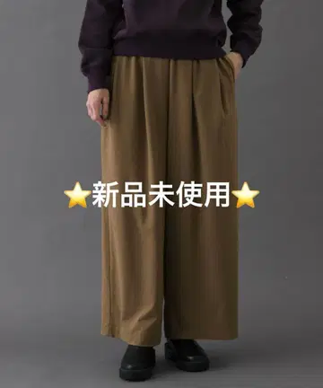 FORK&SPOON 울라이크 투 턱 와이드 팬츠 CAMEL 1