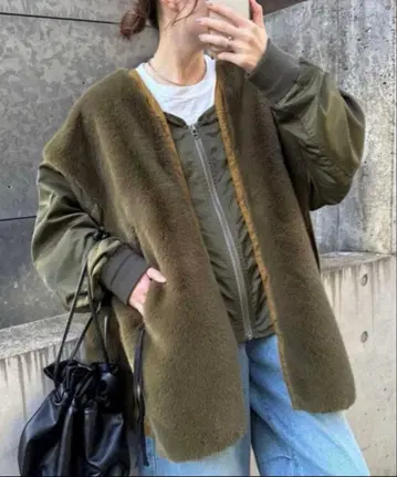 CIAOPANIC TYPY etsinta 퍼 절개 자켓 카키