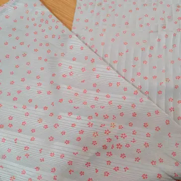 스카이블루 미니 꽃무늬 기모노 순수 실크