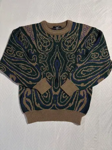 Azul Zona 기하학 패턴 크루넥 스웨터