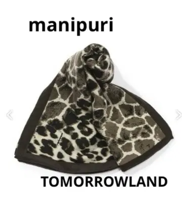 마니푸리 울 실크 스카프 레오파드 브라운 투모로우랜드